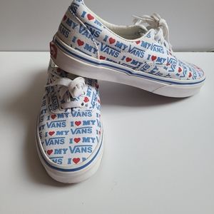 Vans "I love My Vans" print, Size 6 womens